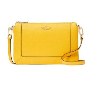 Kate Spade Lena Double Compartment Vibrant Yellow Crossbody Bag